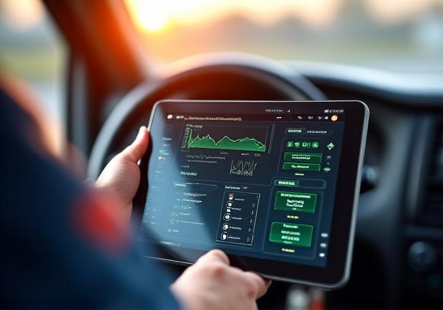 Real-time temperature monitoring dashboard on a mobile tablet